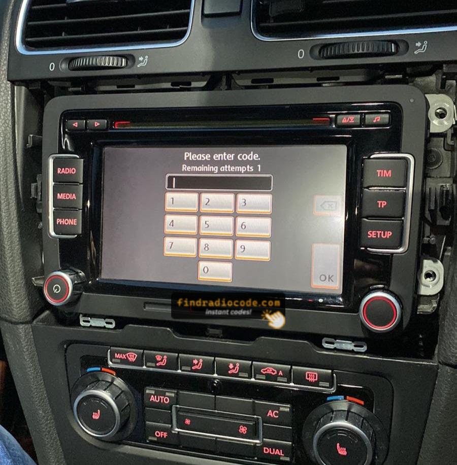 SEAT/VW RCD510 asking for code